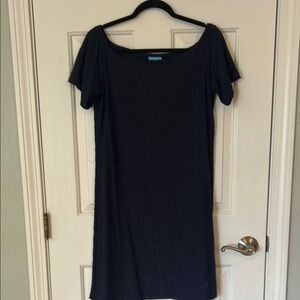 J. McLaughlin Elegant Navy Short Sleeve Dress